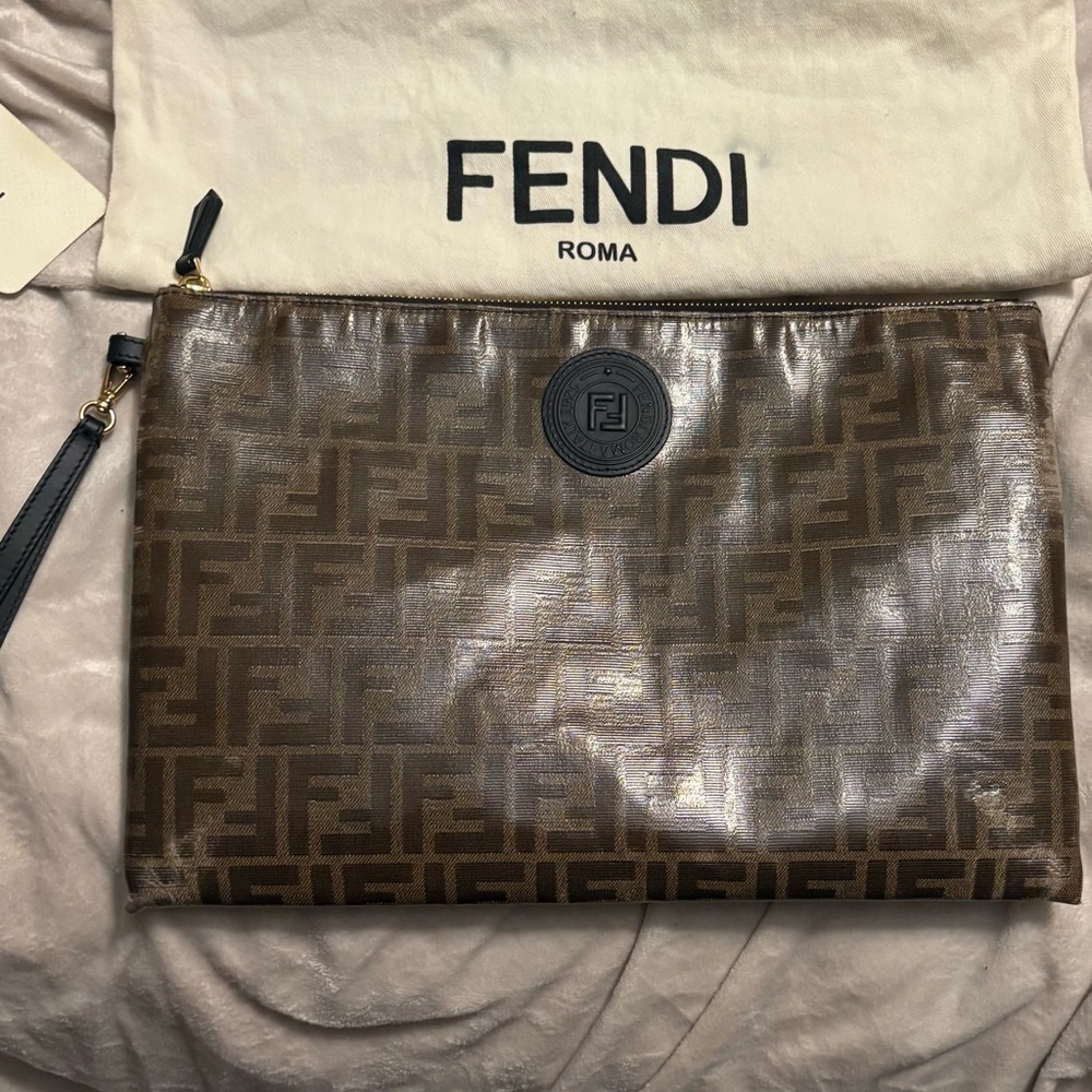 Fendi Brown Monogram Clutch